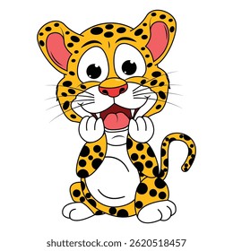 Cute JAguar Animal Cartoon Illustration