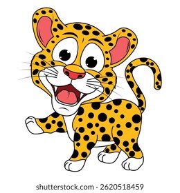Cute JAguar Animal Cartoon Illustration