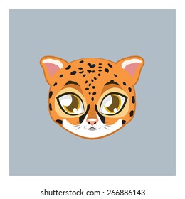 Cute jaguar avatar with flat colors