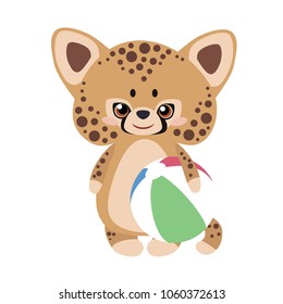 Cute jaguar with a ball