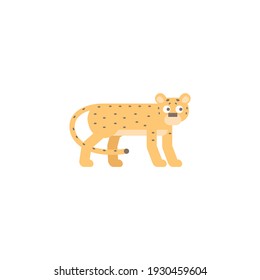 Cute jaguar cartoon vector on a white background