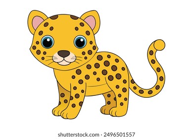 A Cute Jaguar: Charming Vector Illustration Art for Printable Graphics Design