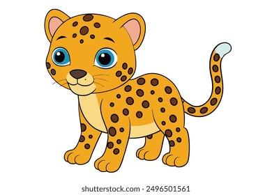 A Cute Jaguar: Charming Vector Illustration Art for Printable Graphics Design