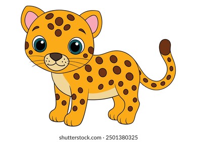 A Cute Jaguar: Charming Vector Illustration Art for Printable Graphics Design