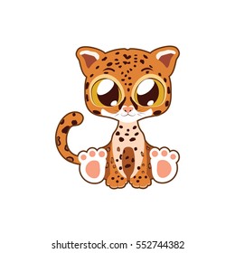 Cute jaguar vector illustration art in flat color