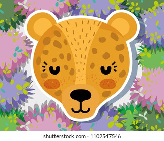 Cute jaguar wildlife animal cartoon