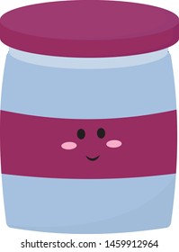 Cute jam with eyes, illustration, vector on white background.
