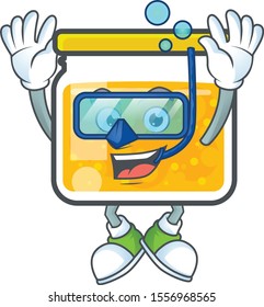 Cute jam in jar with character diving.