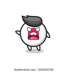 cute japan flag badge cartoon in a very angry pose , cute style design for t shirt, sticker, logo element