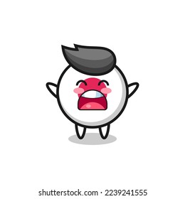 cute japan flag badge mascot with a yawn expression , cute style design for t shirt, sticker, logo element