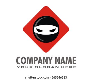 cute japanese black ninja cartoon character image logo