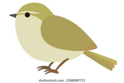 Cute Japanese bush warbler illustration