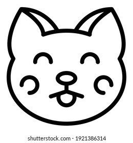 Cute japanese cat icon. Outline cute japanese cat vector icon for web design isolated on white background