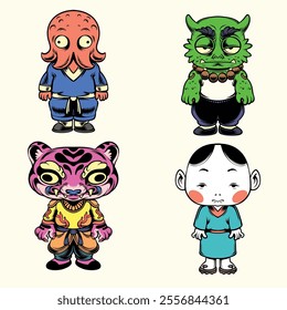 Cute Japanese character vector illustrator