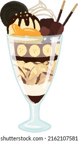 Cute Japanese Chocolate Parfait illustration