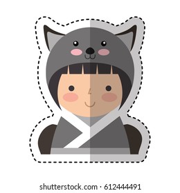 cute japanese doll with a disguise of a mouse