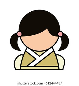 cute japanese doll icon