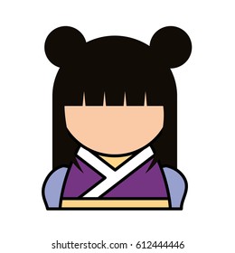 cute japanese doll icon