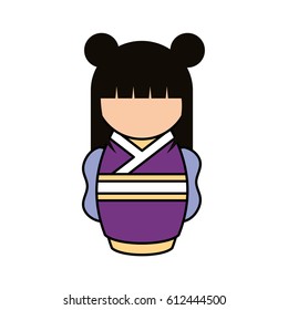 cute japanese doll icon