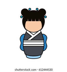 cute japanese doll icon