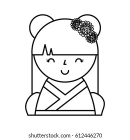 cute japanese doll icon