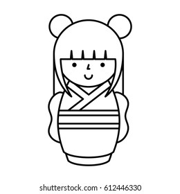 cute japanese doll icon