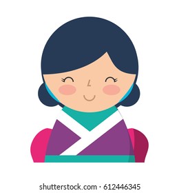 cute japanese doll icon