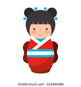 cute japanese doll icon