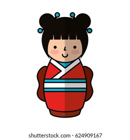 cute japanese doll icon