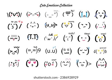 Cuidada colección de diseño de emoticonos japoneses