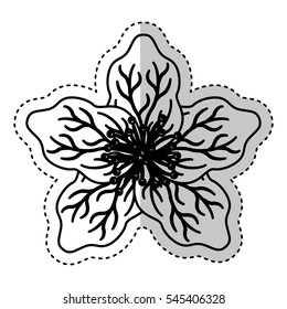 cute japanese flower icon vector illustration design