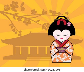 cute japanese geisha