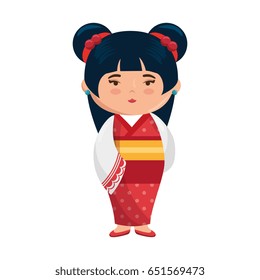 Cute Japanese Girl Cartoon Stock Vector (Royalty Free) 651569473 ...