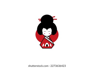 CUTE JAPANESE GIRL ONIGIRI MAKER VECTOR