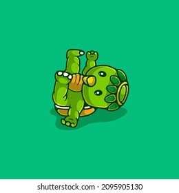 cute japanese kappa ghost illustration, suitable for cute t-shirts or mascot designs