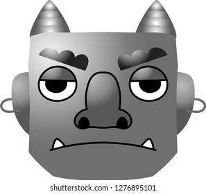 Cute japanese Monochrome Gradation demon Mask