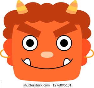 Cute japanese red demon Mask