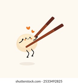 Cute Japanese Rice Cake Mochi Illustration