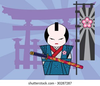cute japanese samurai