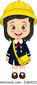 Cute japanese school girl cartoon