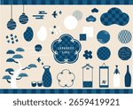 Cute Japanese style design elements