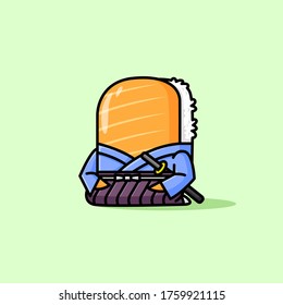 CUTE JAPANESE SUSHI WEARING YUKATA CARTOON LOGO