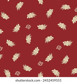 Cute Japanese turtle seamless pattern,