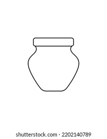 Icono de tarro de corte aislado en fondo blanco - icono de vector. contorno, arte de línea, vector.  página de color Aislada para niños. para la decoración de la casa como carteles, arte en la pared, bolso de té, estampado de camisetas, palo.