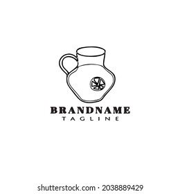 cute jar logo cartoon template icon design modern vector