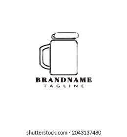 icono de la plantilla de dibujos animados del logotipo de un tarro lindo ilustración vectorial moderna