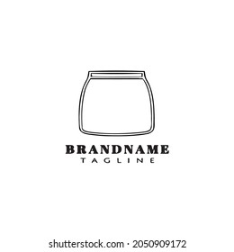 cute jar logo cartoon template icon modern vector illustration