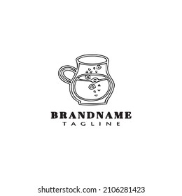 icono de la plantilla de dibujos animados del logotipo de un tarro lindo ilustración vectorial moderna