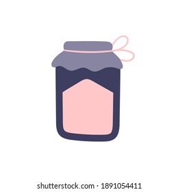 Cute jar with magic powder on a white background. Attributes for magic and witchcraft. Hand drawn vector isolated single illustration.