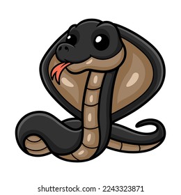 Cute javan spitting cobra cartoon
